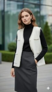Gilet élégance style vintage blanc Gilet élégance style vintage blanc