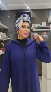 Jelaba Mlifa en Zwaak Maâlem ton sur ton en tissu Mlifa premium pour femme