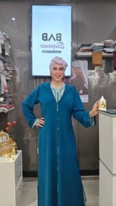 Jelaba Caf Vert avec caftan en crêpe premium Jelaba Caf Vert avec caftan en crêpe premium