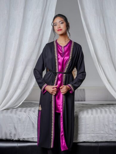 Ensemble Chic en crêpe de soie noir pour femme