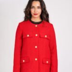 VESTE BOUCLE – Veste Femme Ajustée en Tweed Laine & Coton