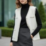 Gilet élégance style vintage blanc