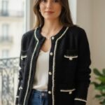 Cardigan en maille bouclée noire