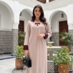 Jelaba en laine cachemire rose
