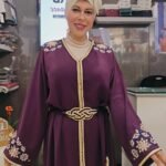 Caftan Violet en Crêpe Premium Brodé